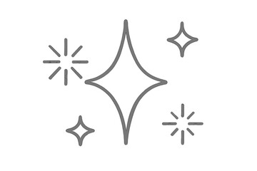 Obraz premium Minimalist outline icon set featuring various sparkle and shine symbols for clean effects