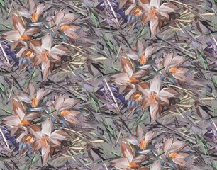 autumn leaves background stock design new concept creative textile design seamless floral pattern design light gray background stock design repeat pattern fabric print design 