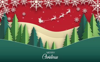 Merry Christmas Paper Cut Winter Wonderland