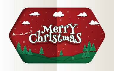 Merry Christmas Paper Cut Winter Wonderland Greeting