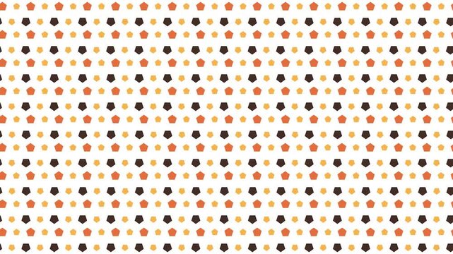 Seamless geometric pattern with repeating pentagons in warm autumn colors orange brown and yellow