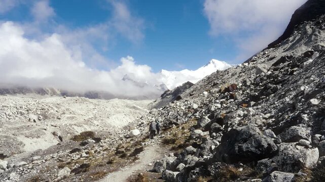 Cinematic Camera Footage of the Three Passes Trek &ndash; Mount Everest, Gokyo Ri, Mountain Life, and Glacier