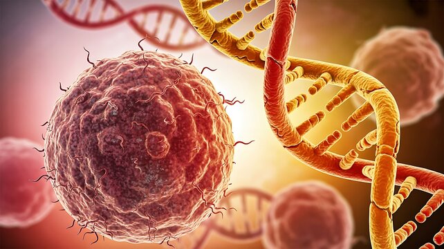 Human cell and dna structure showing genetics biology and molecular science - Powered by Adobe