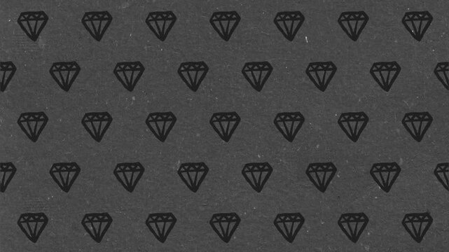 Simple black diamond pattern on gray texture background suitable for luxury presentations and fashion branding