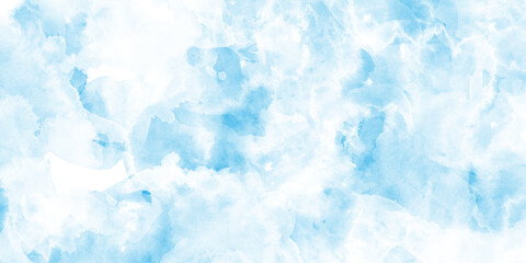 Pastel blue paper texture pattern background, Abstract blue sky with clouds, Light blue background with watercolor, cold ice color art, contemporary artistic backdrop,