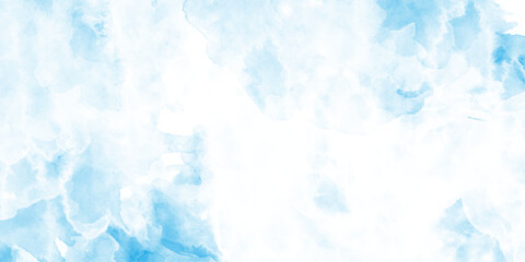 Fototapeta premium Pastel blue paper texture pattern background, Abstract blue sky with clouds, Light blue background with watercolor, cold ice color art, contemporary artistic backdrop,