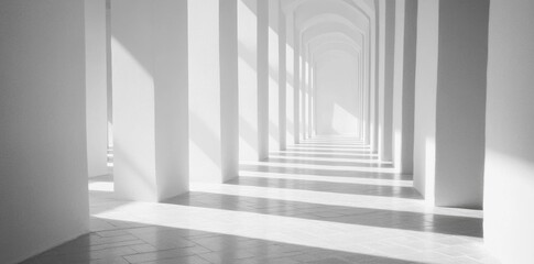 Walk Through a Symmetrical Archway with Modern Design and a Clean Concept.