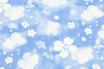 See Sky Pattern with Flowers, Clouds and Stars With Aesthetic Theme.