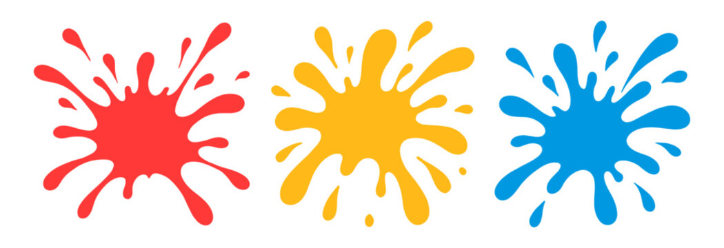 Set of colorful liquid splash designs
