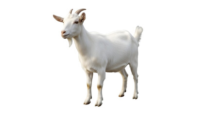 Obraz premium White Goat, isolated on white or transparent background. PNG