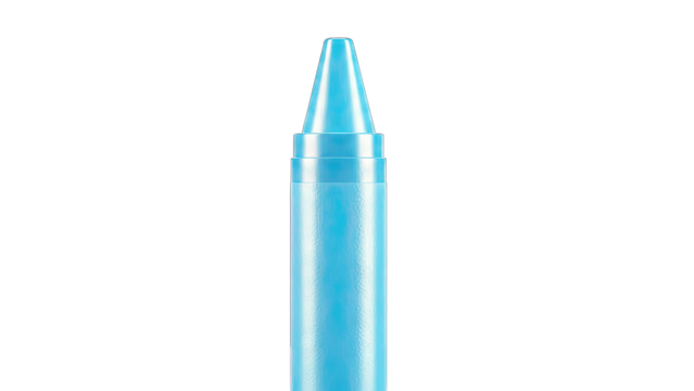 Blue Crayon Isolated on White Background - Powered by Adobe