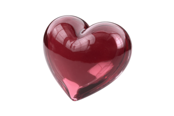 Transparent Red Glass Heart Shape Object Isolated on Black Background love, Isolated On White Background, Png Transparent