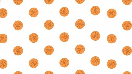 Orange Circular Patterns on White Background for Creative Projects
