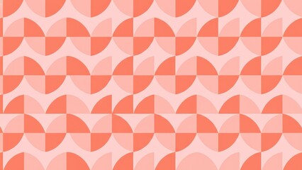 Geometric Pattern Design with Soft Coral and Light Peach Shapes