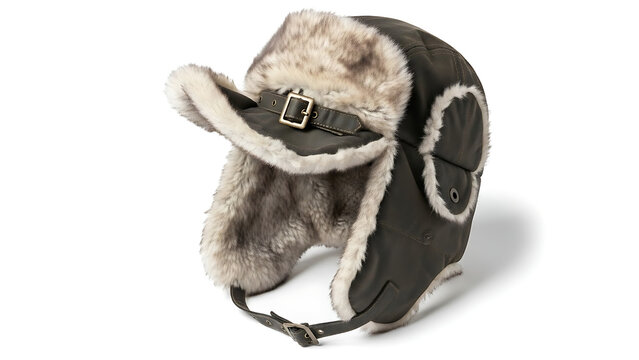 Warm winter trapper hat with fur lining and ear flaps, perfect for cold weather protection