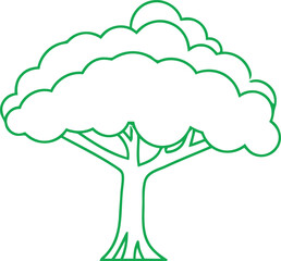 Vector tree with clouds