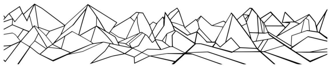 Geometric Mountain Landscape Panorama Vector Illustration Minimalist Polygonal Nature Range Line Art