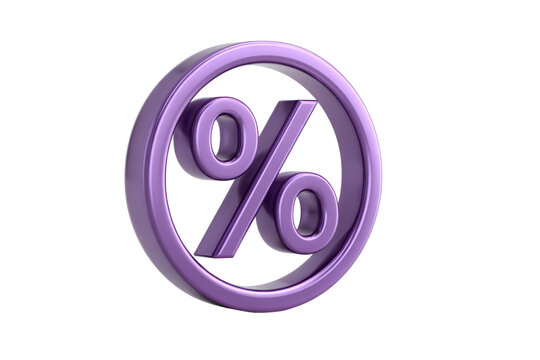 3d metallic purple percentage symbol inside a circle on black background discount sale, Isolated On White Background, Png Transparent - Powered by Adobe