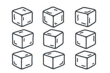 Seamless repeating pattern of outlined ice cubes for cold drinks and summer refreshment concepts