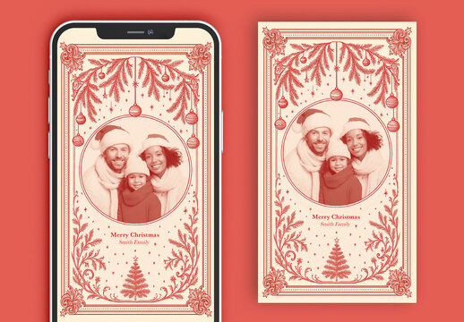 Minimal Lines Christmast Digital Card