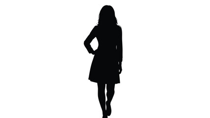 Silhouette of a woman posing with one hand on her hip