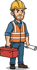 Construction Worker Character Illustration