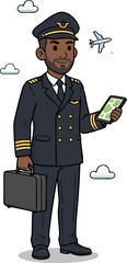 Airline Pilot Character Illustration