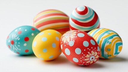 Vibrant collection of colorfully decorated easter eggs.