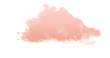 Realistic Cloud with Pink and Orange Tones, Warm Sunset Atmospheric Element for Artistic Sky Compositions
