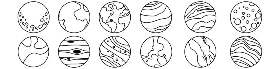 Planet icon vector set. astronomy illustration sign collection. space symbol. science logo.