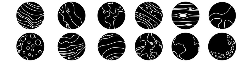 Planet icon vector set. astronomy illustration sign collection. space symbol. science logo.
