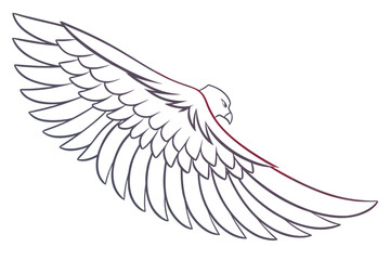 Vector illustration of a dove of peace flying with wings spread as a symbolic bird design