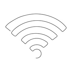 Wi-Fi signal symbol in a continuous line. Single line drawing vector illustration. Editable stroke.