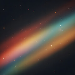 Obraz premium Celestial Spectacle: A vibrant cosmic rainbow streaks across the velvety dark expanse of the universe, dotted with twinkling stars.