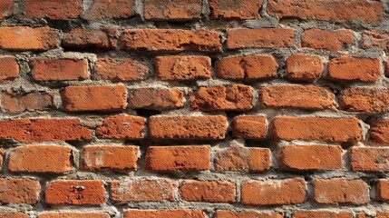 Rustic red brick wall background texture, weathered masonry