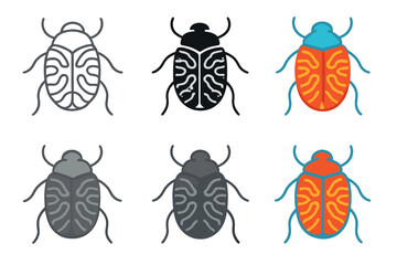 Colorful Insect Patterns. Exposed insect exoskeleton with intricate cryptic molt patterns, minimal vector icon, first in line