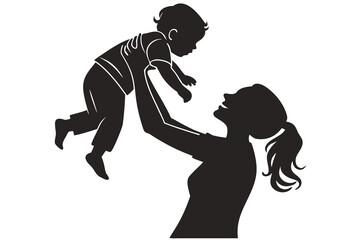 Silhouette of a young couple holding hands