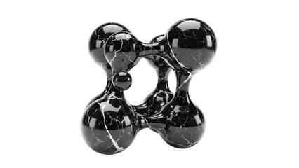 Abstract Marble Sculpture Isolated on White Background