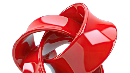 Abstract Red Sculpture on White Background