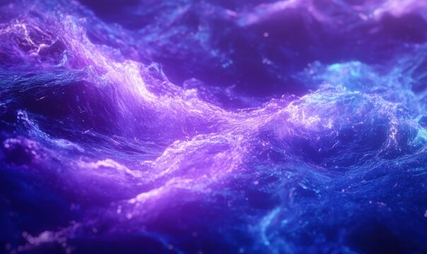 Purple and blue swirling cosmic nebula in deep outer space. - Powered by Adobe