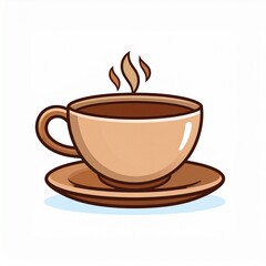 Obraz premium Steaming Cup of Coffee with Aroma on White Background