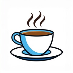 Obraz premium A steaming cup of hot coffee on a saucer, perfect for your morning break or a cozy moment