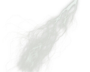 Soft white glowing energy trail with misty light strands and ethereal flowing lines, ideal for fantasy effects, digital art backgrounds, and futuristic abstract design elements.