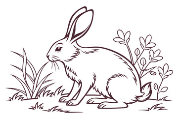 Cute cartoon rabbit with carrot vector illustration