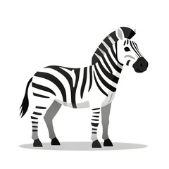 Obraz premium Cartoon zebra standing with striped pattern isolated