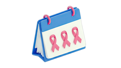 Breast Cancer Awareness Calendar with Pink Ribbons