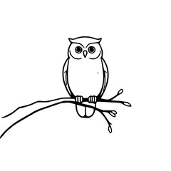Minimalist owl illustration with clean modern lines, ideal for nature graphics, stickers, logos, wall art, and digital creative projects.