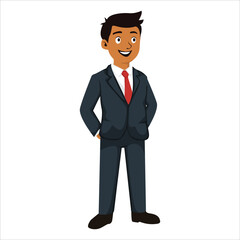 Illustration of a male businessman character shown in three different poses. Suitable for presentations, marketing materials, educational content, and various professional design projects that require