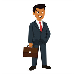 Illustration of a male businessman character shown in three different poses. Suitable for presentations, marketing materials, educational content, and various professional design projects that require