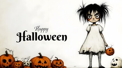 halloween background with witch
